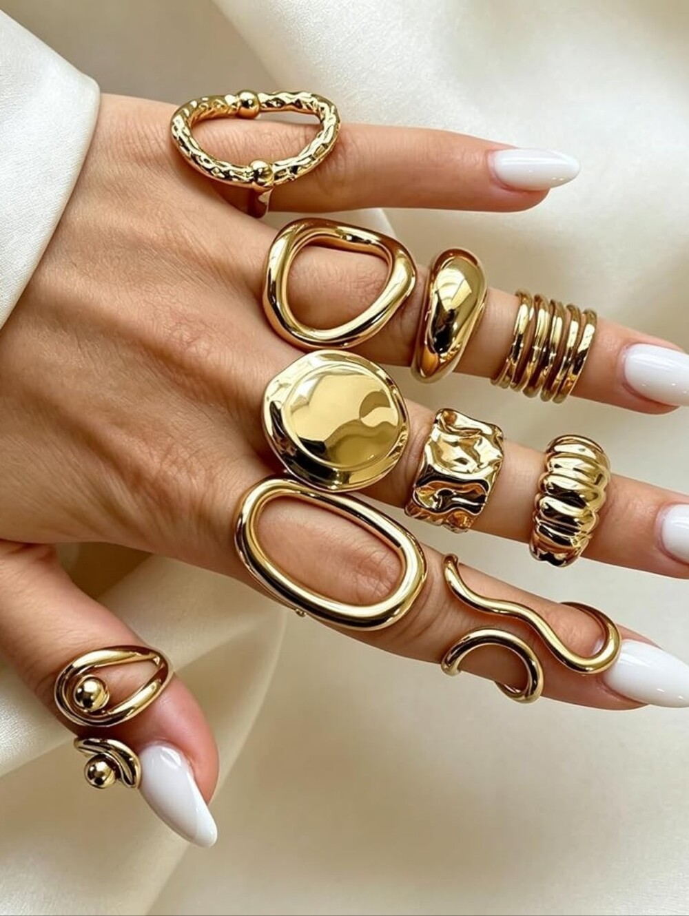 Chunky Rings Set Open Stacking Statement